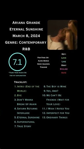 Album Review: Ariana Grande - Eternal Sunshine #arianagrande #eternalsunshine #albumreview #rnb #pop
