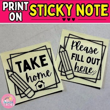 Sticky Note Printable Take Home Folder Orientation Meet The Teacher