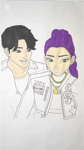 Rumi and Jinu #art #chorts #drawing #colors #kpopdemonhunters #coloring