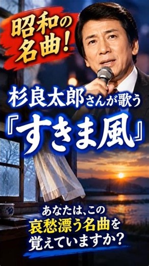 昭和の名曲『杉良太郎さんが歌う・すきま風』を知ってますか？ #杉良太郎