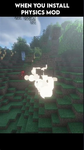 When you install physics mod #minecraft #memes #gaming #shorts
