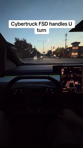 1.8K views · 235 reactions | Cybertruck FSD 14.2 does u turn by itself #fyp #viral #tesla #cybertruck #uturn | Tesla Owners of Silicon Valley | Facebook