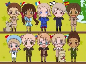 【APヘタリア】みんなでまわっていっかいてん【手描き】