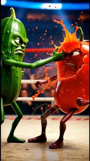 Cucumber vs Tomato 2 — Brutal Slap KO! 🥒🍅💥