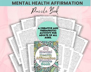 Mental Health Affirmation Word Search Puzzle Book (digital PDF) - Etsy