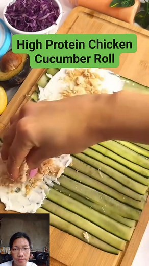 High Protein Chicken Cucumber Roll #cucumber #chicken #recipe #food #foodie #highlight | Lorly A Labaclado