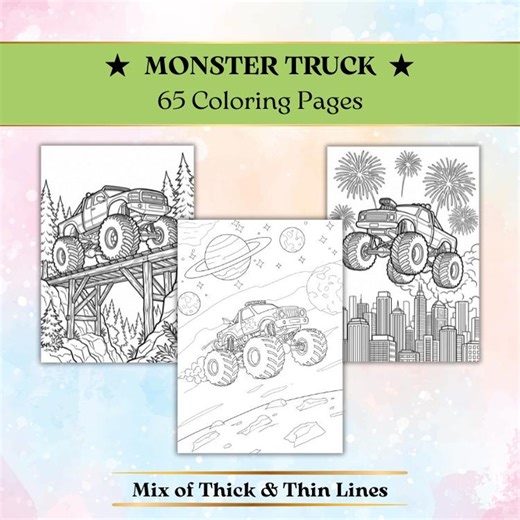 65 Monster Truck Coloring Pages, Boys Printable Activity Pack (digital Download) A4 Size (please Check My Listing for US Letter Size) - Etsy Australia