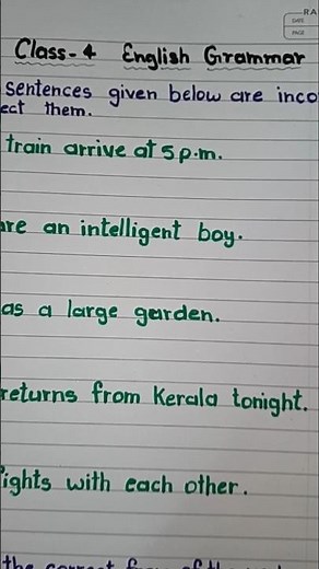 Class 4 English Grammar Worksheet #class4 #englishgrammar
