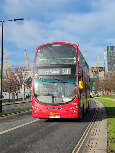 London's NEWST Superloop Route SL11 | WVN27 (BG59 FXD) - Saturday 24th January 2026 marks the 1st day of the Superloop SL11 after replacing the local version (route 472). Running between North Greenwich and Abbey Wood, connecting to the Jubilee and Elizabeth lines. 📍North Greenwich 📅Saturday 24th January 2026
