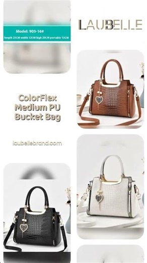 ColorFlex Medium PU Bucket Bag