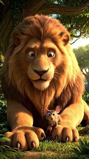 शेर को चूहे ने बचा लिया 😲 | Amazing Jungle Story / Sher ki kahani ”#ai #cartoon #sher