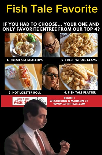 Uou're on a deserted island, and If you could magically have ONE dish from The Fish Tale delivered, which of our top 4 would be your survival superstar? 🤔 Would it be: 1️⃣ Those dreamy Fresh Sea Scallops? 2️⃣ A mountain of delicious Fresh Whole Clams? 3️⃣ Our famous, oh-so-satisfying Hot Lobster Roll? 4️⃣ The ultimate feast: our legendary Fish Tale Platter? We're dying to know in the comments below which Fish Tale favorite would be your island MVP! 😉 www.ljfishtale.com | Lenny & Joe's Fish Tal