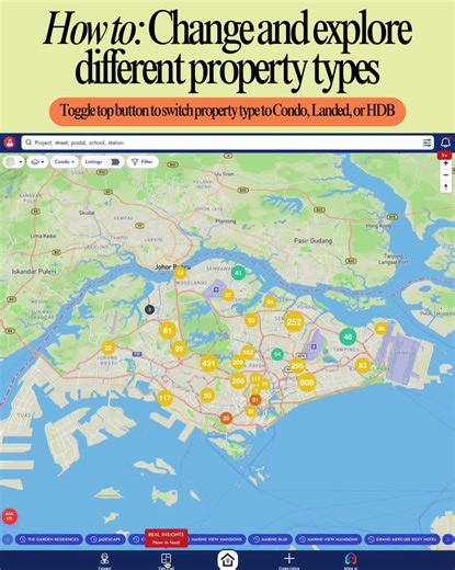 How to: Change and explore different property types. Use the top toggle button to easily switch between Condo, Landed, or HDB, and explore listings and insights tailored to each property type. Have questions or need help? Tap Ask Us to connect. Spot the pattern instantly. Try it now at realsmart.sg. 👉 Follow us on r/realsmart on Reddit for more insights. 👉 Find your perfect home — fast & hassle-free on Realsmart.sg. 👉 Chat with us on Telegram at https://t.me/realsmartroom. #propertysg #SGreno