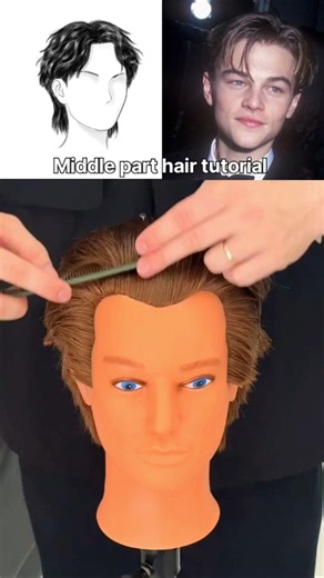 Middle part hair tutorial #hairstyle #hair #glowup #trending #usa #uk #viral #haircut #fyp #haircare