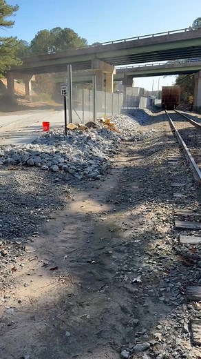 Post set for a dual 68’ opening cantilever gate for Southwire in Carrollton, Ga. for the railroad tracks. | Atlanta’s Elite Gates and Fabrication