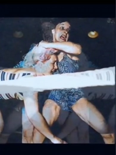 This group of shots had to be of one of Donna Christanello's early matches. Her opponent was Judy Grable, and even though Judy had given up her barefoot ways and was now wearing boots, she was apparently stil lthe crowd favorite in the match. If I remember the article about the match from way back in WRESTLING REVIEW, Donna may have been a rookie, but as you can see she tore right into Judy until Judy turned things around. Hope this and my previous post helps start your Monday off with a bang...