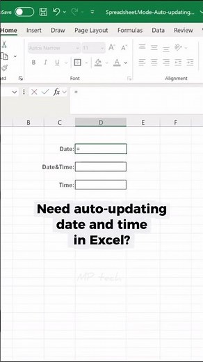 How to add automatic date and time in Excel.Save time on daily updates.#ExcelTips #ExcelTutorial