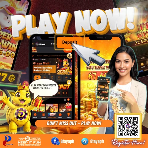 ✨ 𝐌𝐨𝐫𝐞 𝐆𝐚𝐦𝐞𝐬, 𝐌𝐨𝐫𝐞 𝐅𝐮𝐧 𝐭𝐨 𝐄𝐧𝐣𝐨𝐲! Maraming exciting games na pwede mong piliin sa app. Perfect para sa mga gustong mag-enjoy ng online gaming experience. 🎮🔥 Piliin lang ang paborito mong game, 𝐦𝐚𝐠-𝐝𝐞𝐩𝐨𝐬𝐢𝐭 sa loob ng app at magsimulang maglaro anytime, anywhere. Simple lang at diretso sa saya! 👉 Play Now at subukan ang swerte mo today! 🍀✨ 🔞 21 only. Play responsibly. 🔗 Link: http://www.gtaya.com/?r=kfj1965 #onlinegames #PlayNow #GTaya2025 | Gtaya Ph