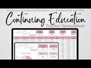 Continuing Education Tracker Template, CEU Tracking Spreadsheet Template, Hours Units Google Sheet