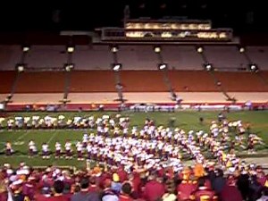 USC marching band performs Tusk