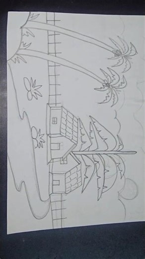 drawing of scenery without colour #scenery #colour #without #drawing #art #short #Kalp art