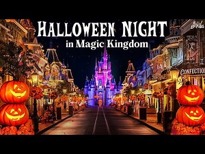 Magic Kingdom Halloween Night 🎃 | Main Street USA Disney Ambience & Music