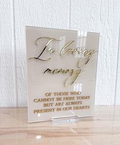 In Loving Memory 3D Table Sign | Acrylic 3D Wedding Sign | Reception Table Signs - Etsy