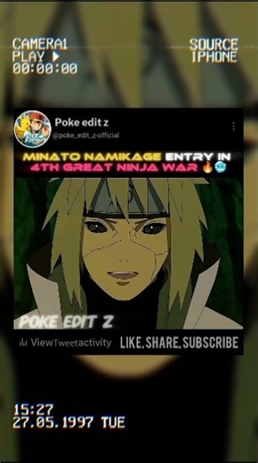 Minato 's entry 🔥🥶#narutoshippuden #youtube