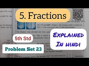 5th Std - Mathematics - Chapter 5 fraction problem set 23 solved and explained in hindi - Class 5