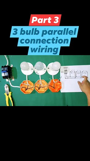 5.7K views · 127 reactions | Part 3. 3 bulb parallel connection wiring tutorial #electricalwiringtutorial #electrici #electrician #fbreels #reelsvideo #everyone | Electrical Tutorial | Facebook