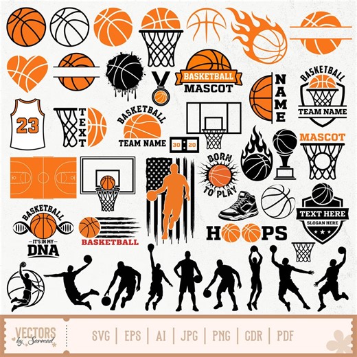 Basketball SVG Bundle, Custom Basketball Team Name Svg, Basketball Split Monogram, Basketball Vector, Basketball Clip Art, Basketball Player - Etsy Canada