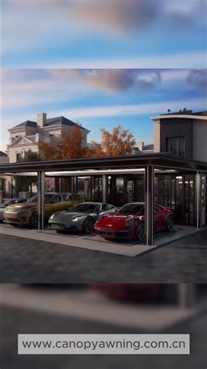 High-end aluminum park cars canopy shelter garage carport #garage #carport #parkinglot #parkingcars