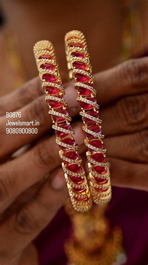 Unique CZ Spiral Bangles 🔥 Colorful Stones, B0876 😍 #bangles