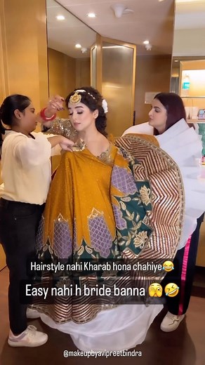 Classy Brides 💍 on Instagram: "Being a bride is not easy 😂😅 Tag a bride to be! Follow👉 @desiclassybrides for more inspiration. . . MUA @makeupbyavipreetbindra In frame @inehabhandari Outfit @eliandkim . . . #bridalentry #bestfriends #lovequotes #husbandgoals #sindoor #couple #couplegoals #bridalgown #weddinggown #feelitreelit #feelkaroreelkaro #instagramreels #reels #reel #reelsinstagram #reelsindia #reelitfeelit #brideandgroom #wedding #indianwedding #highschoolsweethearts #bridalgoals #bri