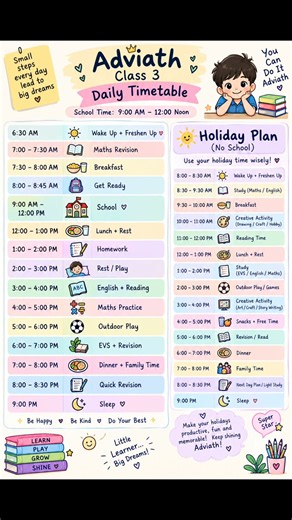 Study Time Table 📚 | Daily Study Routine for Students | Study Motivation ✨