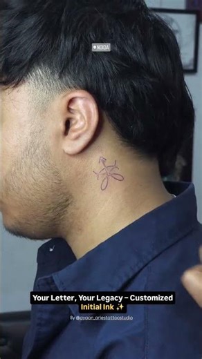 Custom Initial Letter Tattoo ✨ | Best Tattoo Studio in Noida