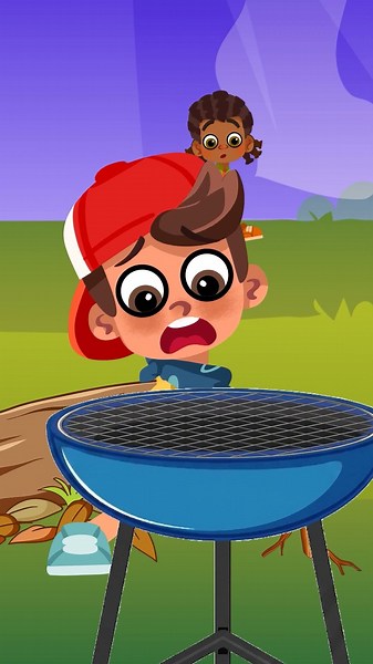 Where Did the BBQ Meat Go?! 🍖😲 Camping Mystery for Kids | Comy Zomy #Shorts