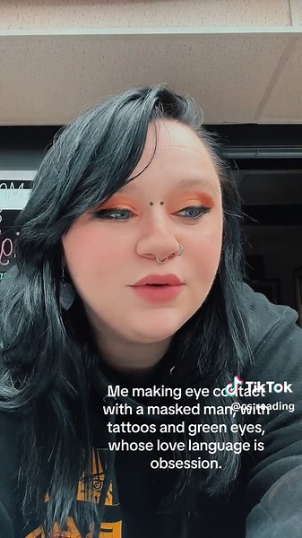 Talk about checking off all the boxes. Dont get me started on the stalker abilities. #maskedmen #booktok #darkromance #greeneyes #stalkerromance