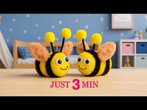 DIY Pipe Cleaner Bee in Just 3 Minutes 🐝💖🎨 | Quick and Fun Craft for Kids !