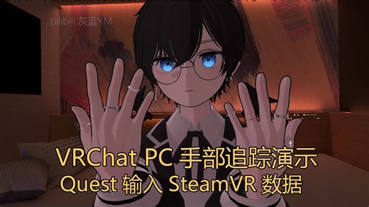 VRChat-PC串流手势追踪-头显骨骼输入SteamVR（Quest设备SteamLink、VD串流）