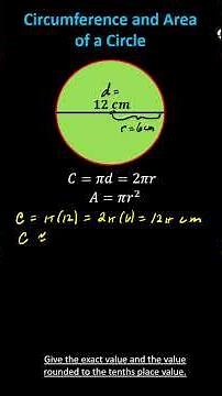 How to Find the Circumference and Area of a Circle Given the Diameter (7GA4) #math