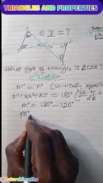 GEOMETRY:CAN YOU SOLVE FOR X IN THIS TRIANGLE #maths #fyp #tutorchimaths #triangle #shorts