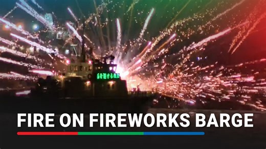Launch barges were set ablaze in Japan's Yokohama on Monday after fireworks landed on them during a festival. The fire broke out on two of eight barges being used to launch fireworks, according to police and coast guard officials cited by the NHK. Five workers on board one of the barges were rescued after jumping into the sea, Japanese broadcaster NHK reported. One worker was taken to hospital with minor injuries, NHK quoted fire department officials. Authorities are investigating the cause of t