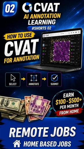 Cvat AI Annotation Learning 🔥 Part 01 #shorts 02 🔥 Remote Jobs | How to use CVAT for annotation
