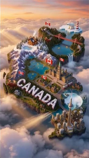 Floating Canada Island in the Sky 🇨🇦🤯 | Ultra Realistic 8K AI