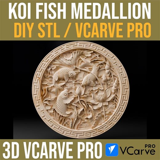 3D Koi Fish STL Relief File: CNC Design Router Cut File - Etsy
