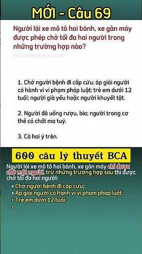 69 - Mẹo học 600 câu lý thuyết MỚI NHẤT 2025 (BCA) | Bí Kíp Học Nhanh