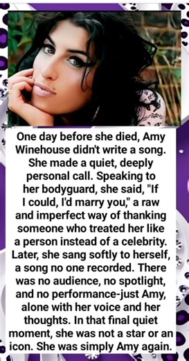 One day before she died, Amy Winehouse didn't write a song. She made a quiet, deeply personal