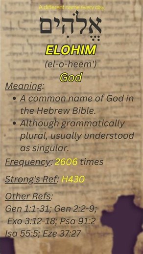 Names of God Series: Elohim #biblestudy #christianreels #elohim