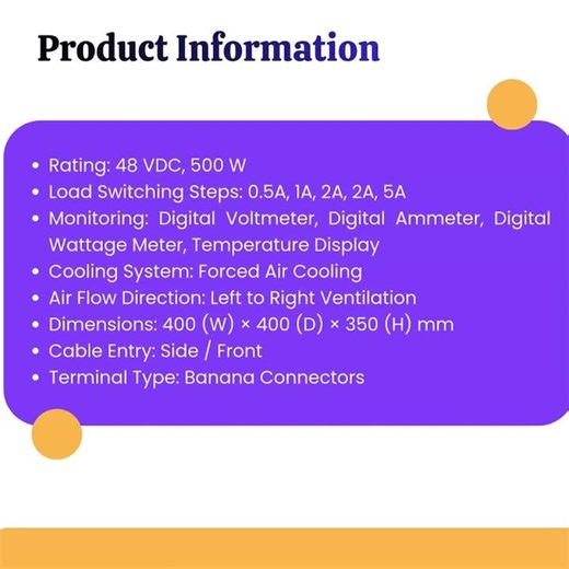 🔧 48VDC 500W Resistor Load Bank | Industrial Power Testing Solution
